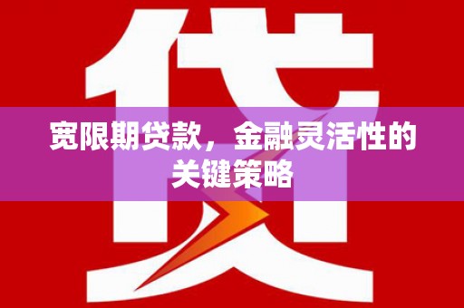 吉水宽限期贷款，金融灵活性的关键策略