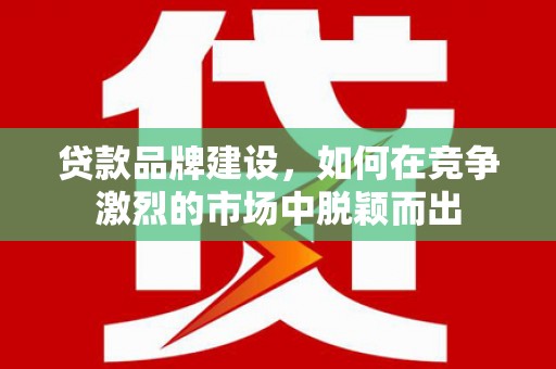 吉水贷款品牌建设，如何在竞争激烈的市场中脱颖而出