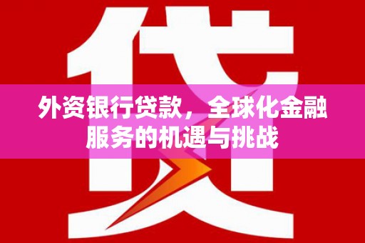 吉水外资银行贷款，全球化金融服务的机遇与挑战