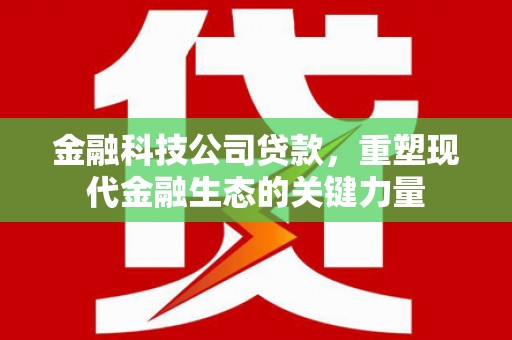 吉水金融科技公司贷款，重塑现代金融生态的关键力量