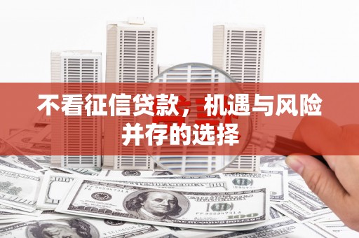 吉水不看征信贷款，机遇与风险并存的选择